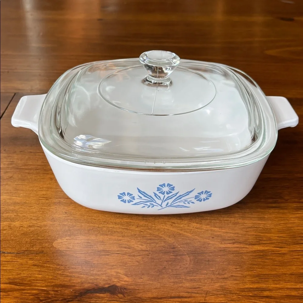 Corningware Casserole Dish P-1-B & Glass Lid 1 Qt Blue Cornflower